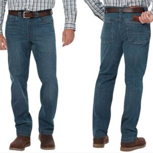 Duluth Trading Men's 34x34 Flex Ballroom Straight Leg Rugged Denim Blue Jeans